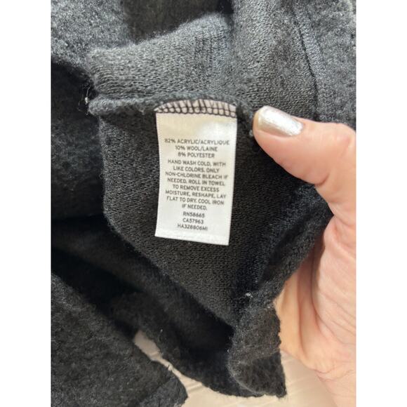 Michael Kors Fringe Cardigan Black Size XS Open Front Long Sleeve Waterfall - Picture 5 of 10